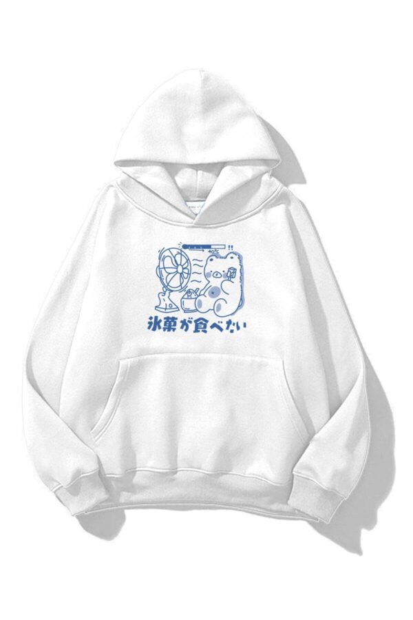 Bear & Fan White Extra Oversized Hoodie
