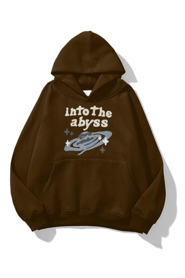 Into the Abyss Brown Extra Oversized Hoodie