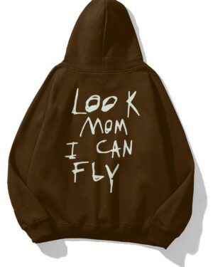 Look Mom Brown Extra Oversized Hoodie