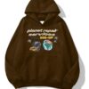 Planet Repair Brown Extra Oversized Hoodie