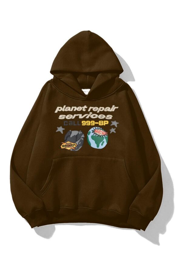 Planet Repair Brown Extra Oversized Hoodie