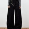 Chinese Style Asymmetric Metal-Clasp Jeans
