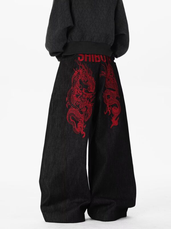 Dragon Embroidery Hip-Hop Baggy Jeans