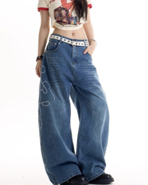 Light Chained Rose Baggy Pants
