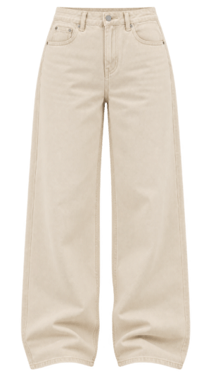 Beige Relaxed Fit Jeans