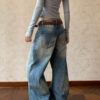 Retro Vintage Dirty Jeans