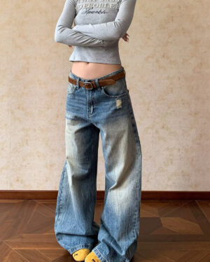 Retro Vintage Dirty Jeans