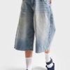 Washed Blue Unisex Jorts