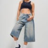 Washed Blue Unisex Jorts