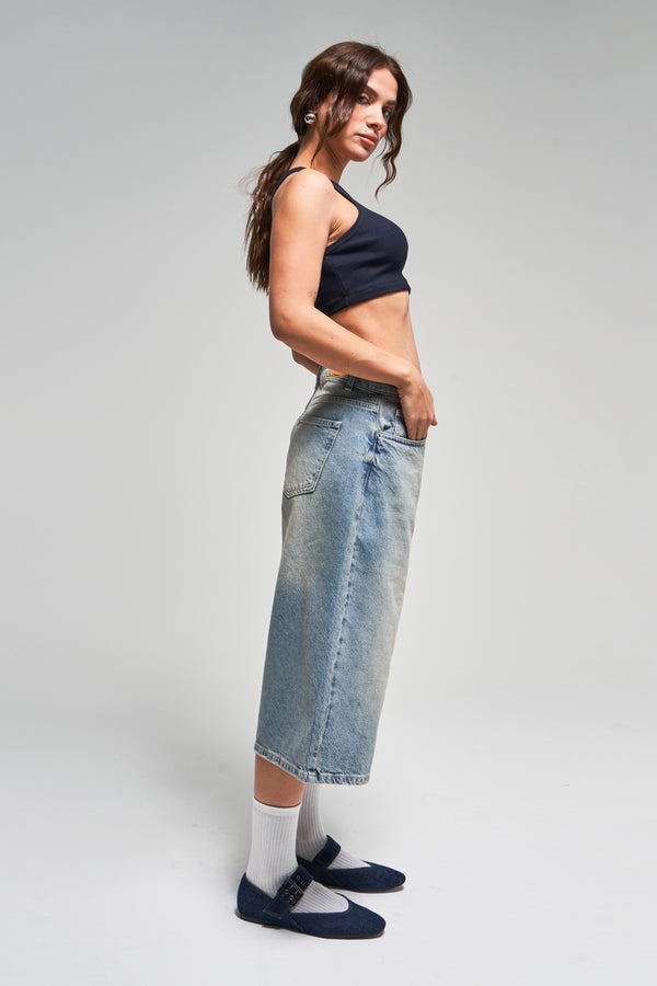 Washed Blue Unisex Jorts