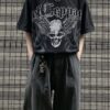 Wing Skull Grunge Unisex Tshirt