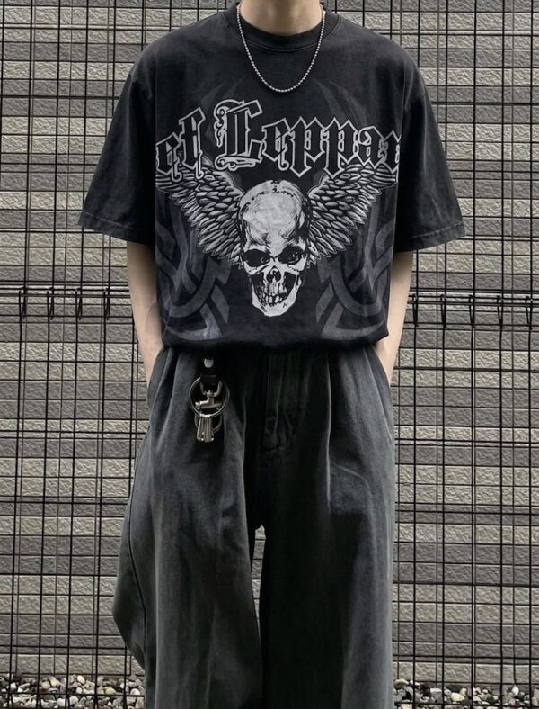 Wing Skull Grunge Unisex Tshirt