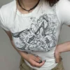 White Grunge Style Top