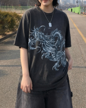 Dragon Grafitti Grunge Unisex Tshirt