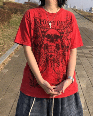Red Skull Grunge Unisex Tshirt