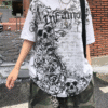 White Ingamous Skull Grunge Unisex Tshirt