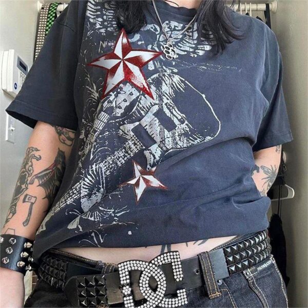 Red Star Cyber Grunge Unisex Tshirt