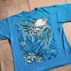 Blue Stars Skull Grunge Unisex Tshirt