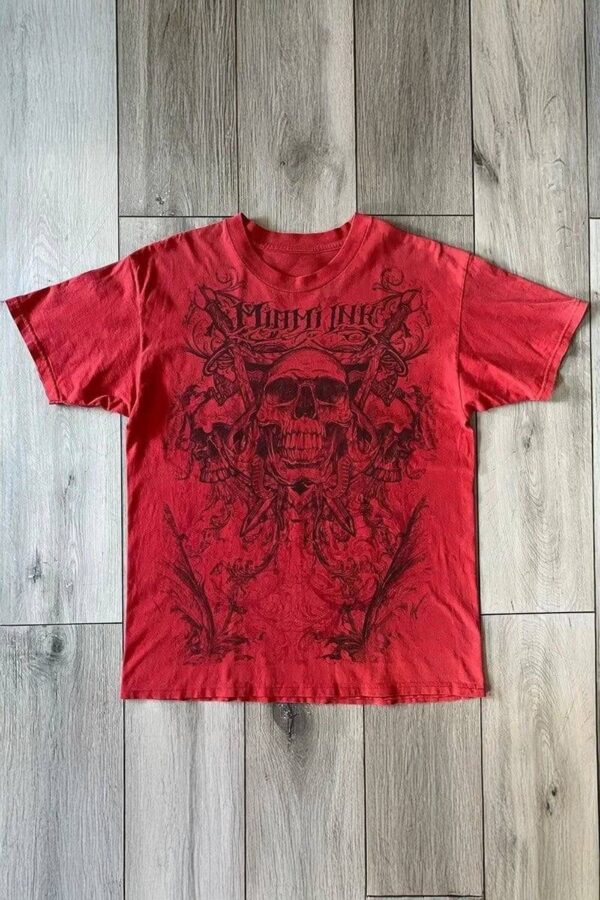 Red Skull Grunge Unisex Tshirt