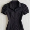 Black Old School Short Sleeve Fitted Shirt