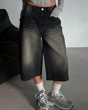 Black Fumed Unisex Jorts