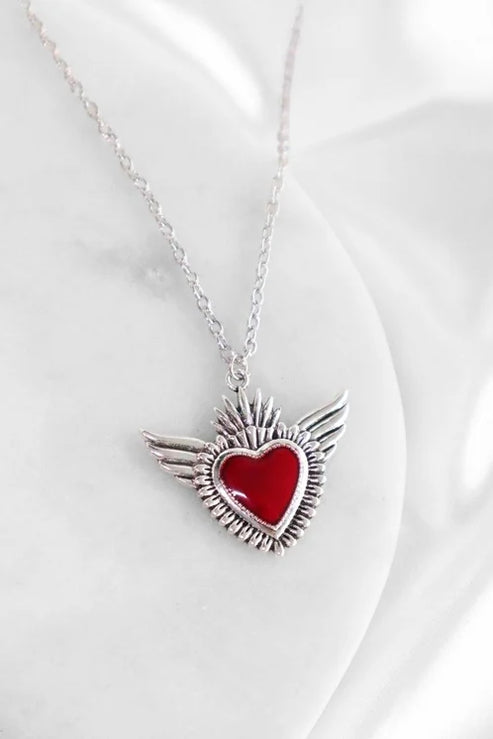 Angel Red Heart Necklace