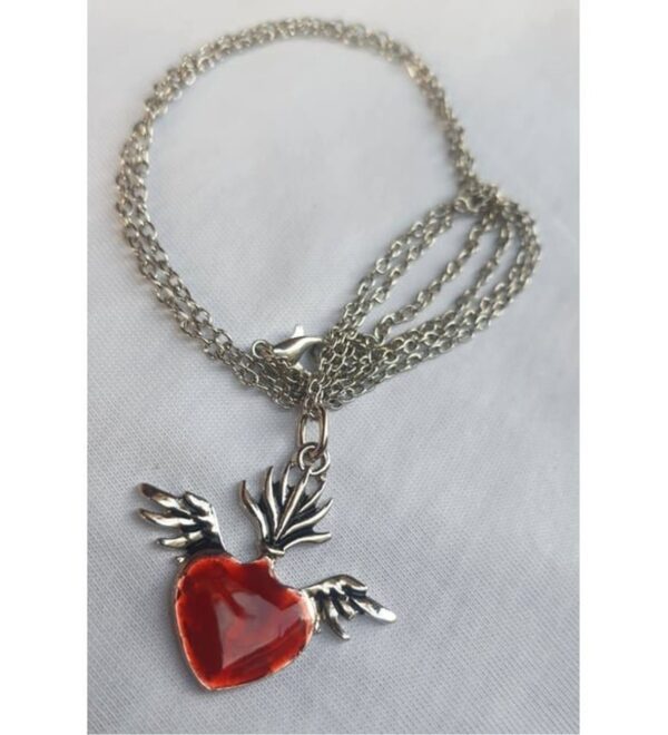 Gothic Red Heart Necklace