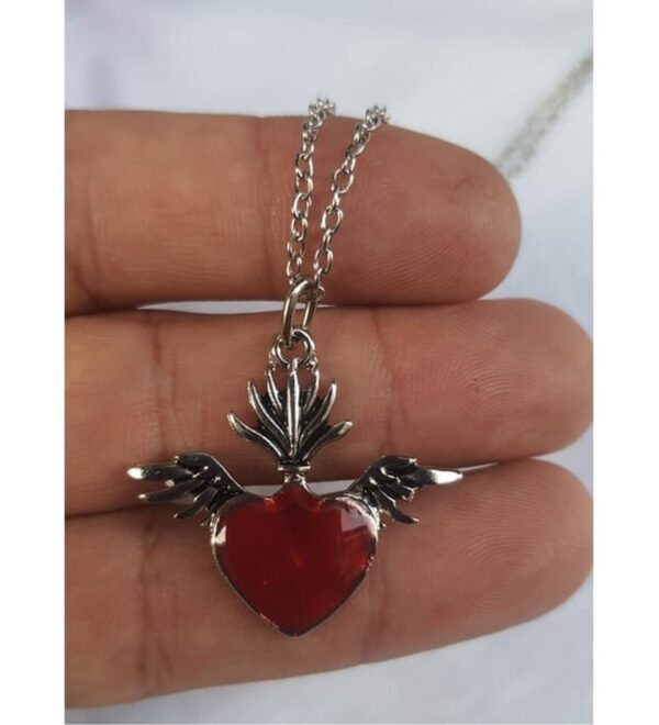 Gothic Red Heart Necklace