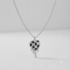 Harajuku Checkered Melt Heart Necklace