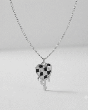 1783758525955 Harajuku Checkered Melt Heart Necklace