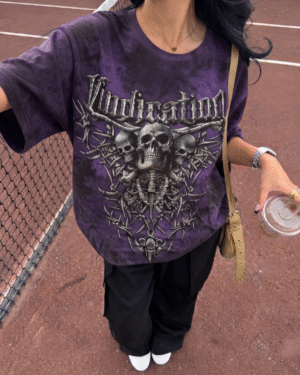 Gemini_Generated_Image_u0zudvu0zudvu0zu Purple Skull Grunge Unisex Tshirt