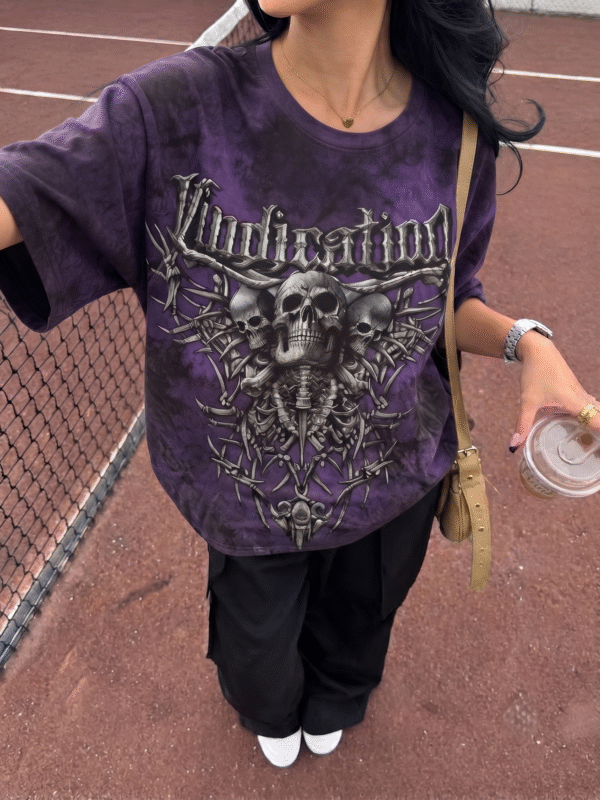 Purple Skull Grunge Unisex Tshirt