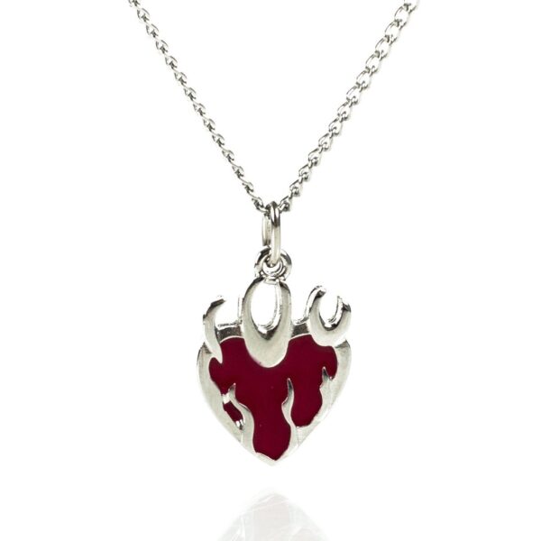 Red Flame Heart Necklace