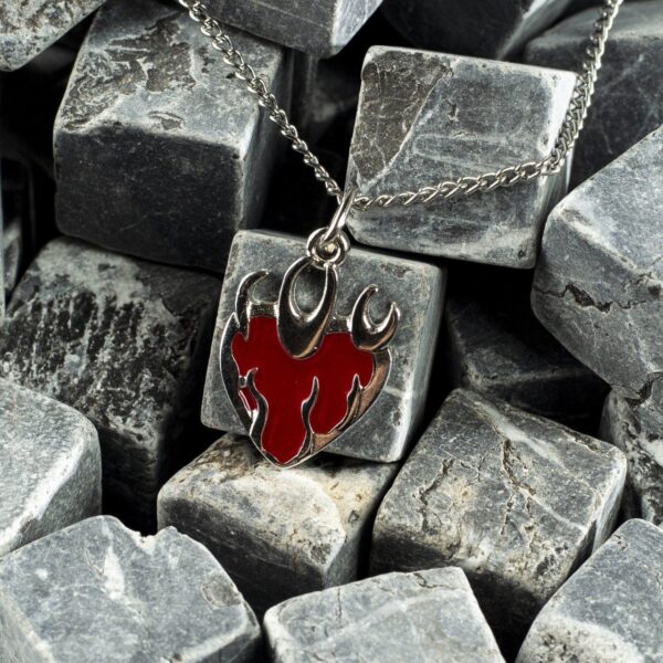Red Flame Heart Necklace