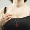 Red Flame Heart Necklace