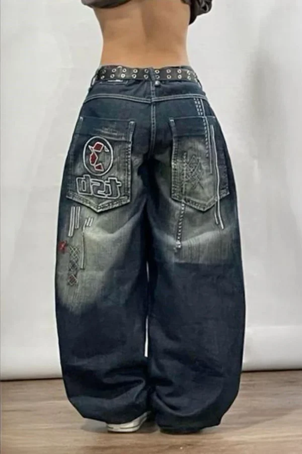 D2T Vintage Wash Unisex Baggy Jeans