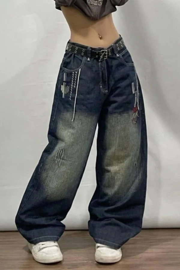 D2T Vintage Wash Unisex Baggy Jeans