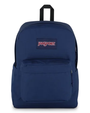 JS0A4QUE003-FRONT Navy Blue Jansport Backpack