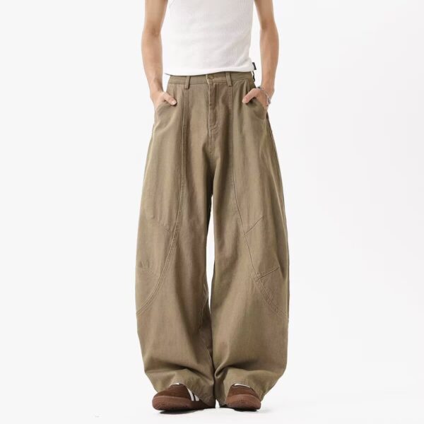 Khaki Retro Baggy Pants