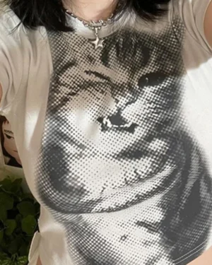 beyaz-baby-cat-kisa-kollu-cropbeyaz-ba-7d10b4 White Faded Cat Short Sleeve Crop
