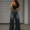Cherry Blossom Embroidered Unisex Extra Baggy Jeans