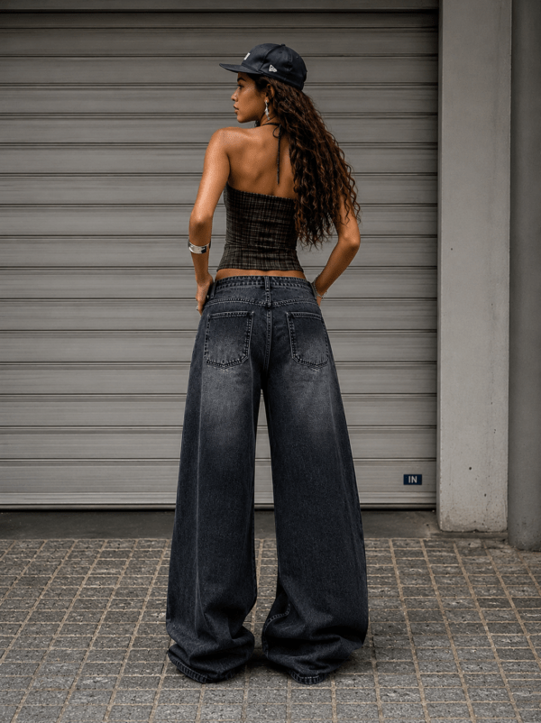 Cherry Blossom Embroidered Unisex Extra Baggy Jeans
