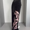 Tribal Graphic Side Printed Baggy Jeans (Longer - Pink)
