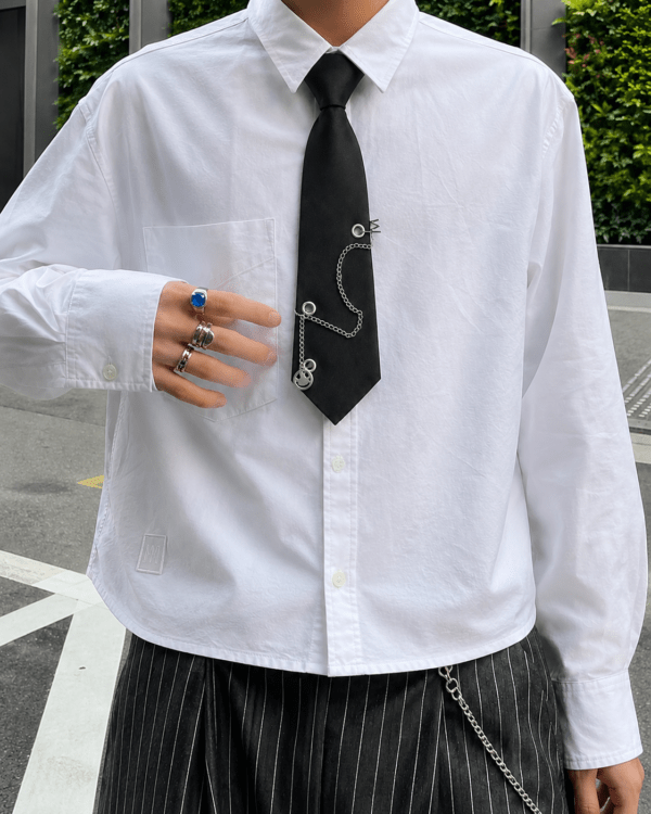 Metal Detail Short Tie - 2