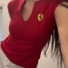Red Ferrari Short Sleeve Crop