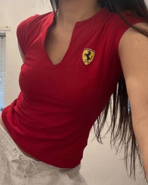 img_0396 Red Ferrari Short Sleeve Crop