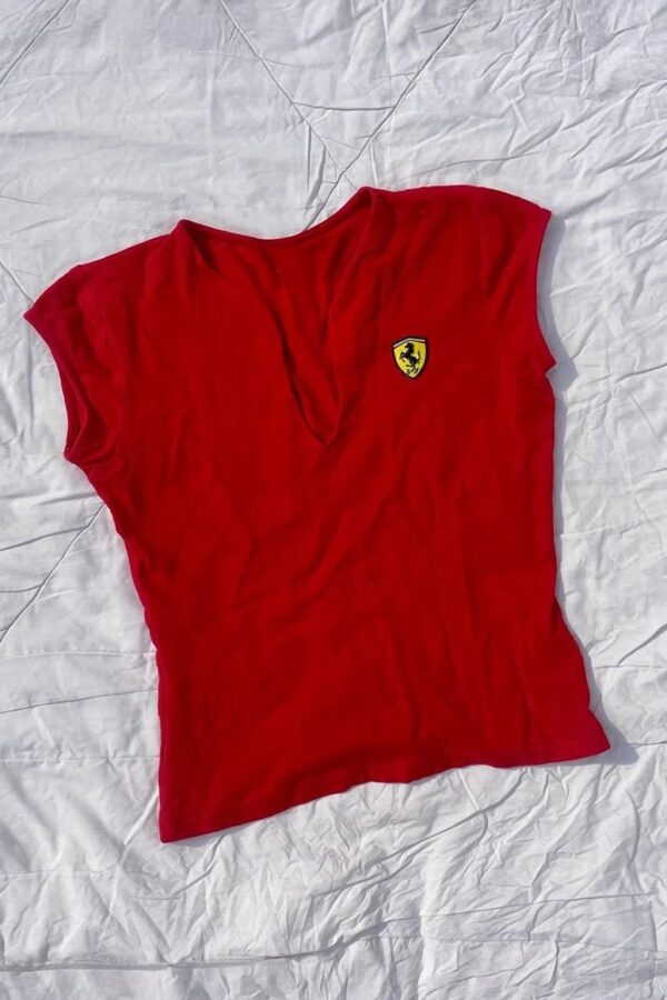 Red Ferrari Short Sleeve Crop