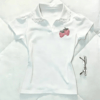 White Strawberry Laced V Collar Top