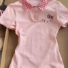 Pink Checkered Collar Hello Kitty Top