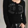 Keep Smile Buttoned Long Sleeve Top
